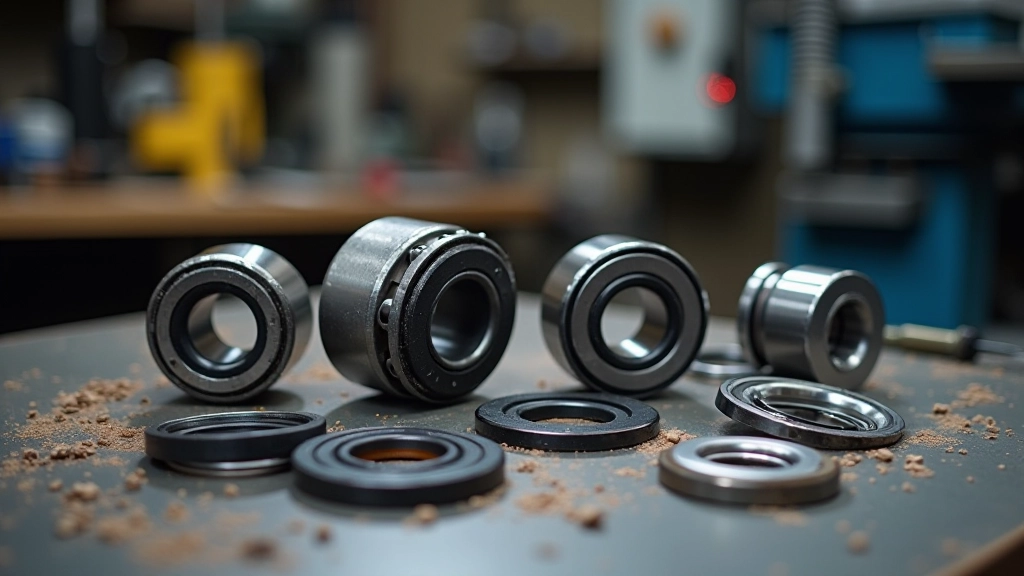 Hub assembly components laid out for service