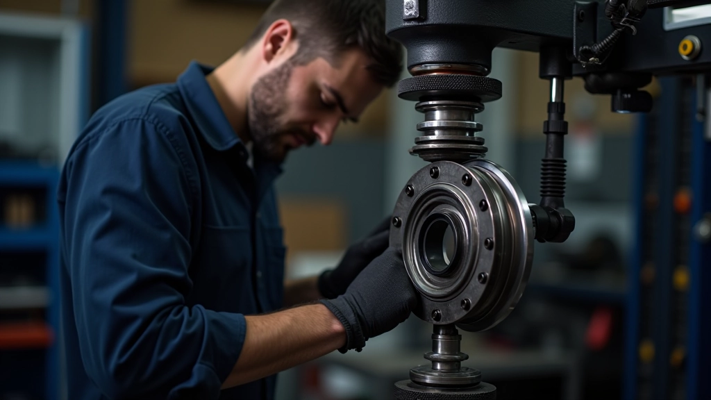 Front wheel bearing replacement in progress
